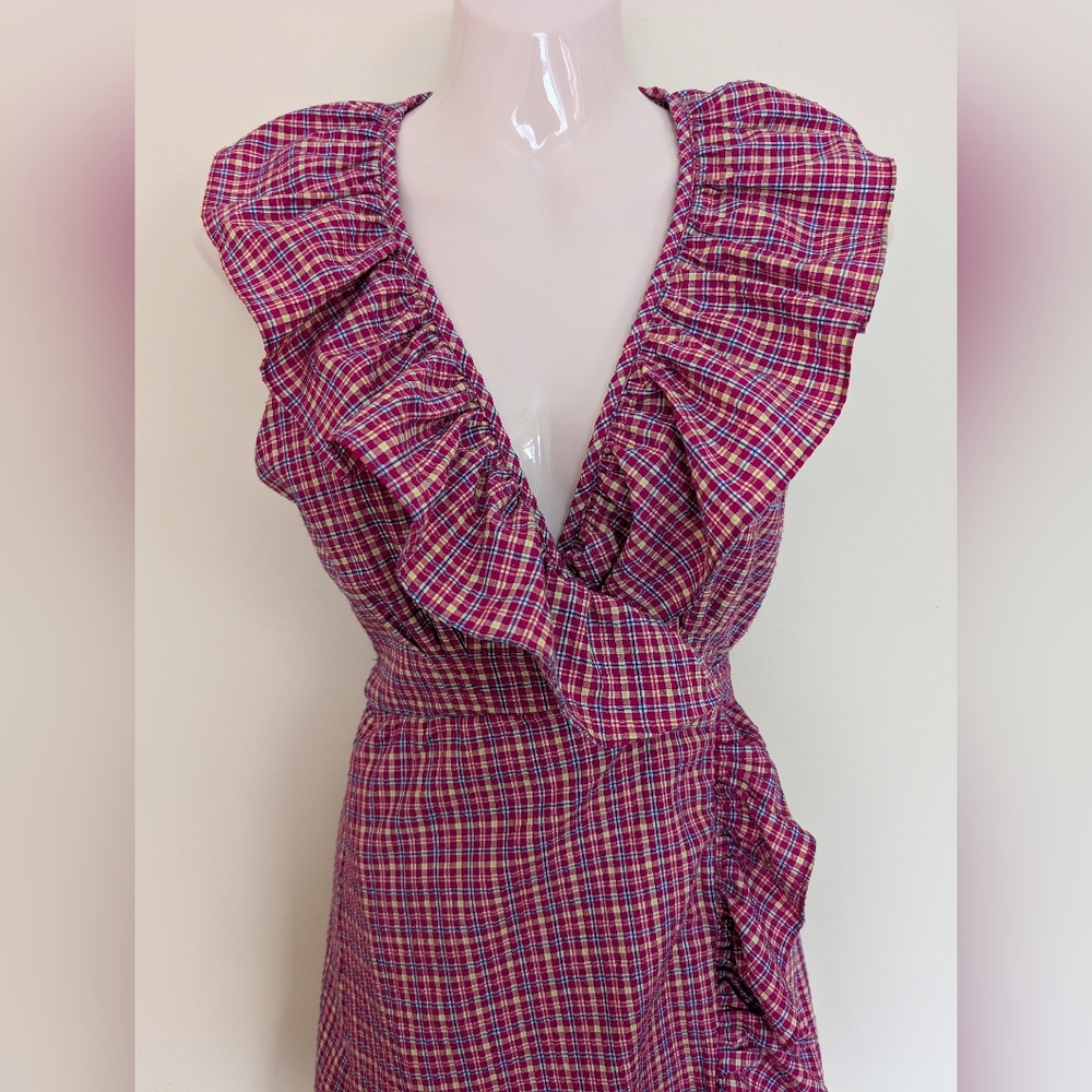 MISA Los Angeles Stella dress in gingham Plaid Medium - Picture 10 of 15
